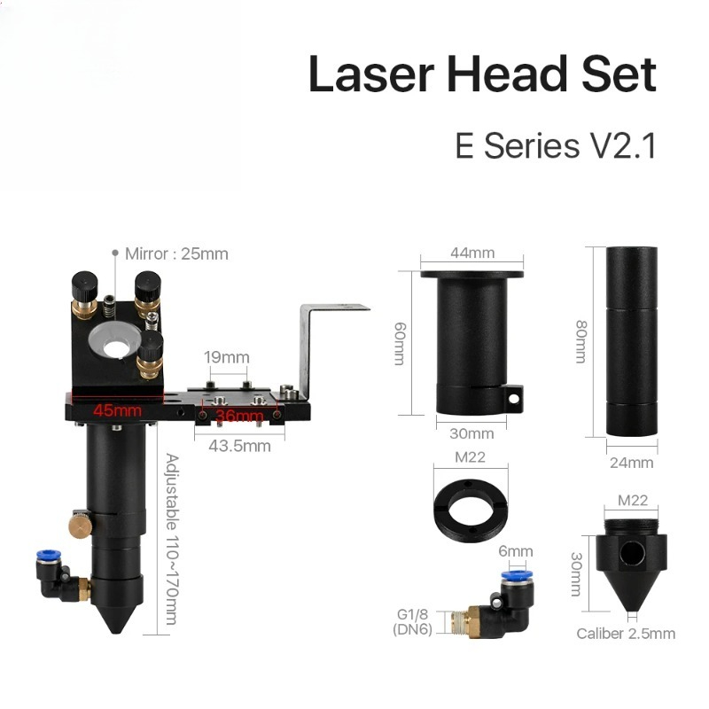 Co2 Laser Mirror - Cloudray E-Serie CO2-Kopfset mit Fokussierlinse &